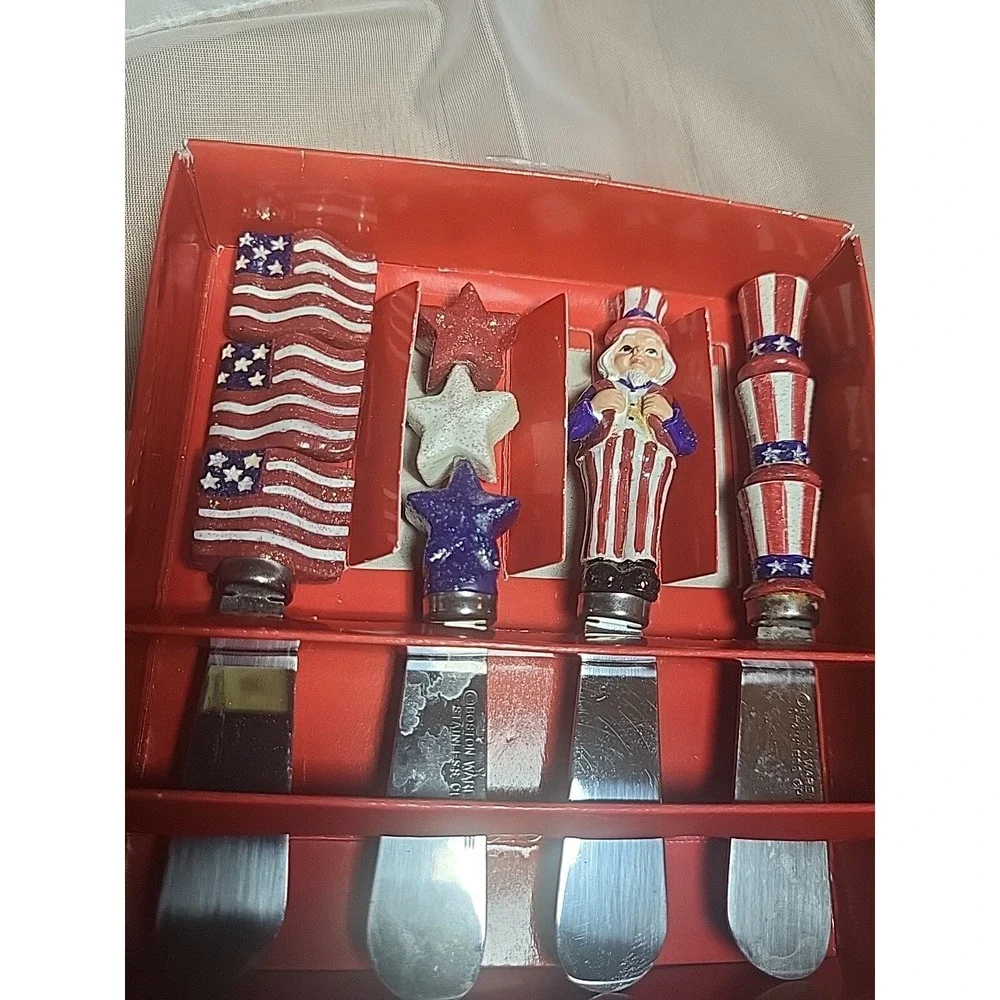 Vtg‎ Boston Warehouse Spreaders American Themed Red White And Blue